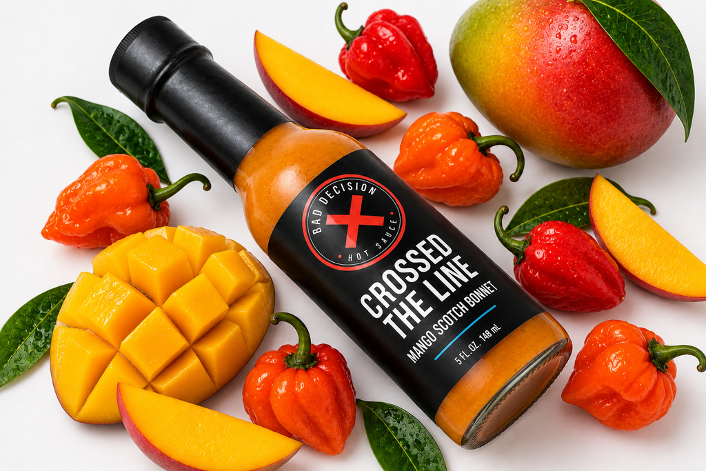 Wrong Choice mango Scotch bonnet hot sauce with mango and Scotch bonnet peppers