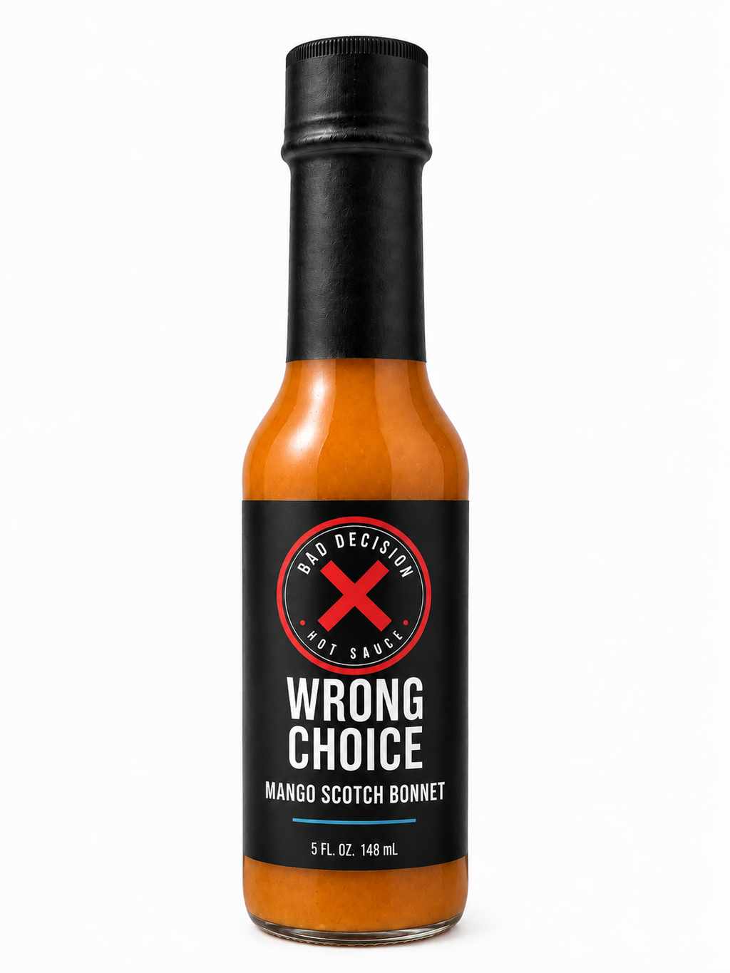 Wrong Choice mango Scotch bonnet hot sauce with mango and Scotch bonnet peppers