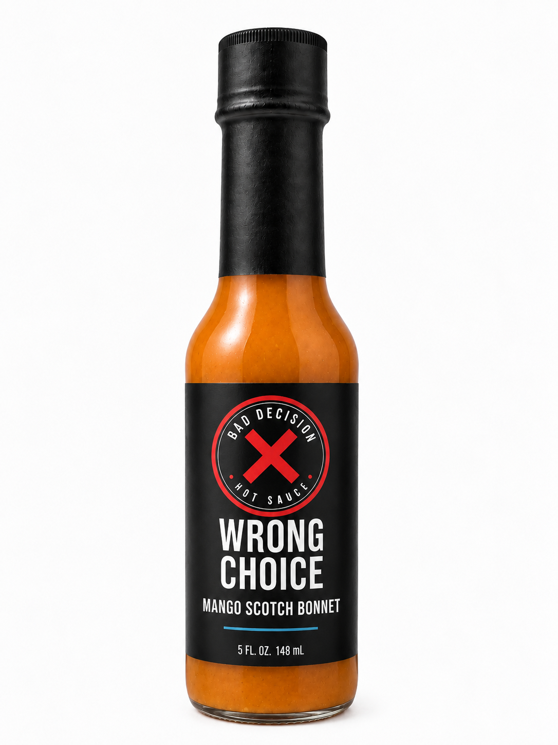 Wrong Choice mango Scotch bonnet hot sauce with mango and Scotch bonnet peppers